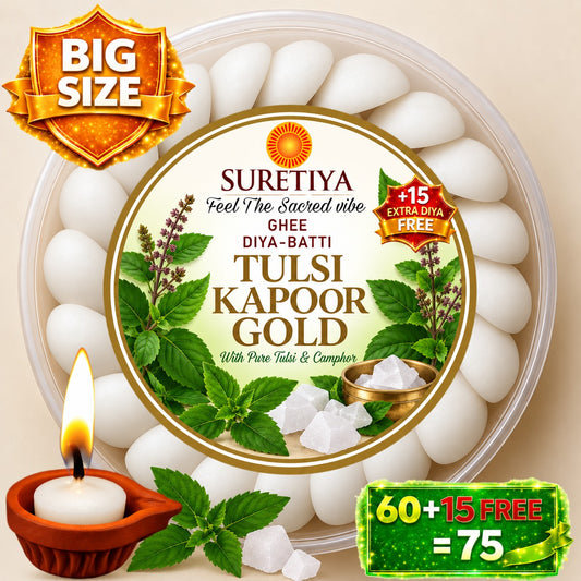 Suretiya Tulsi Kapoor Gold Ghee Diya Batti – white