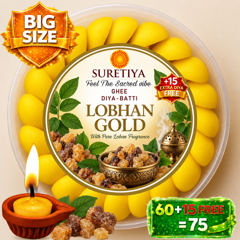 Suretiya Loban Gold Ghee Diya Batti – Yellow